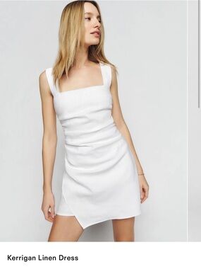 Reformation White Kerrigan Linen Mini Dress
